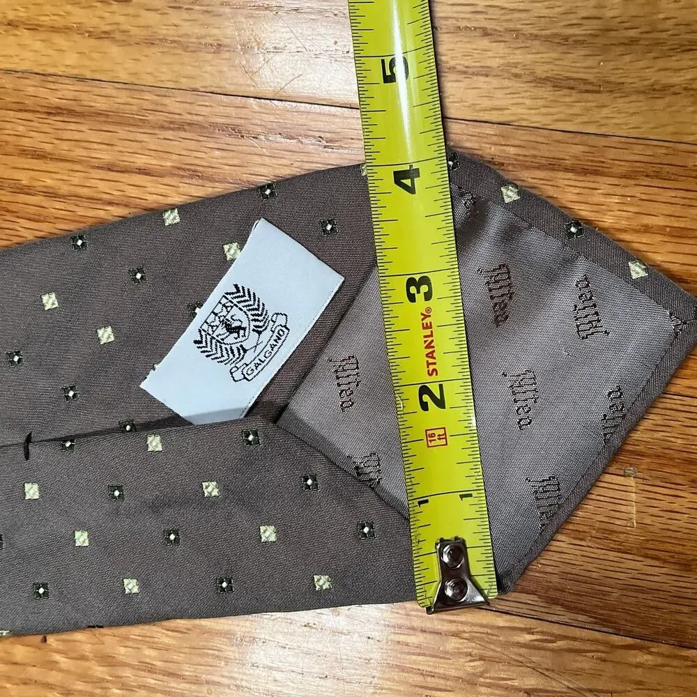 Altea Silk Necktie Taupe Grey Geometric‎ Square Pattern Silk Made in Italy